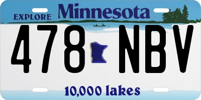 MN license plate 478NBV