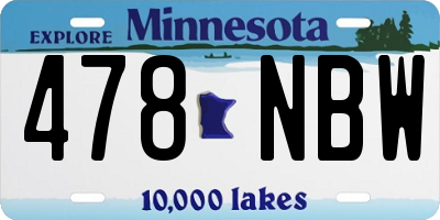 MN license plate 478NBW