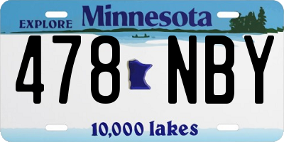 MN license plate 478NBY