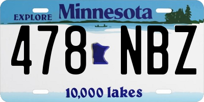 MN license plate 478NBZ