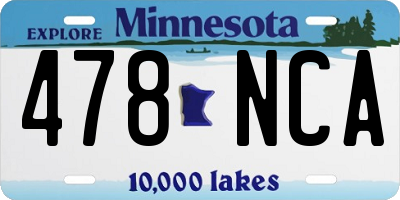 MN license plate 478NCA