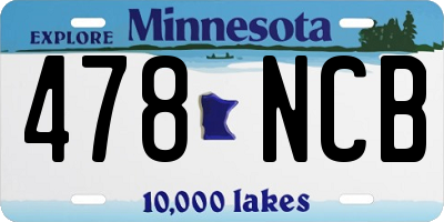 MN license plate 478NCB