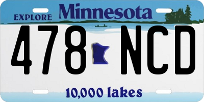 MN license plate 478NCD