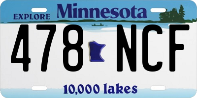 MN license plate 478NCF