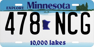 MN license plate 478NCG
