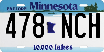 MN license plate 478NCH
