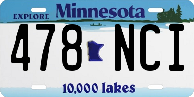 MN license plate 478NCI