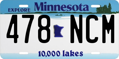 MN license plate 478NCM