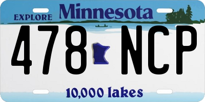 MN license plate 478NCP