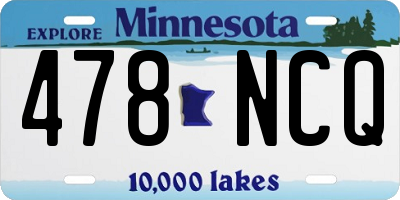 MN license plate 478NCQ