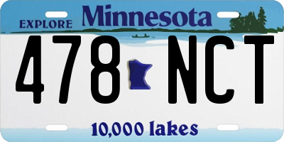 MN license plate 478NCT