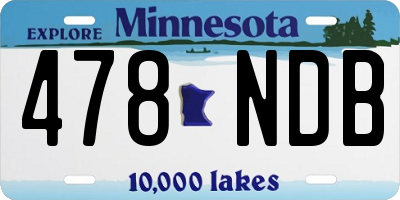 MN license plate 478NDB