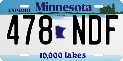 MN license plate 478NDF