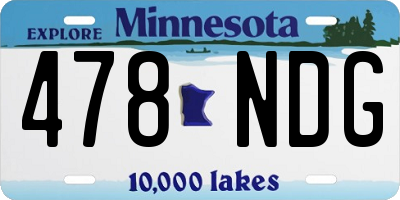 MN license plate 478NDG