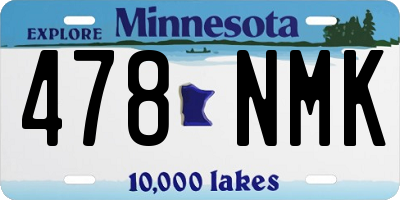 MN license plate 478NMK