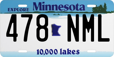 MN license plate 478NML
