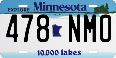 MN license plate 478NMO