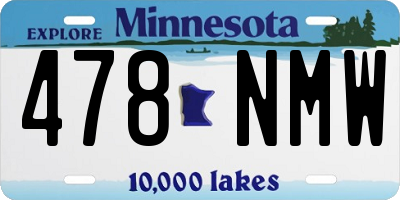 MN license plate 478NMW