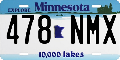 MN license plate 478NMX