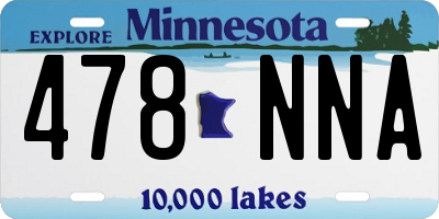 MN license plate 478NNA