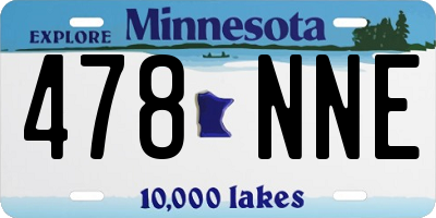 MN license plate 478NNE