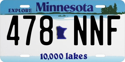 MN license plate 478NNF