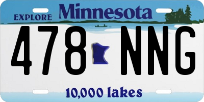 MN license plate 478NNG