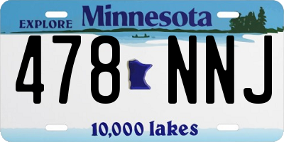MN license plate 478NNJ