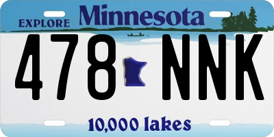 MN license plate 478NNK
