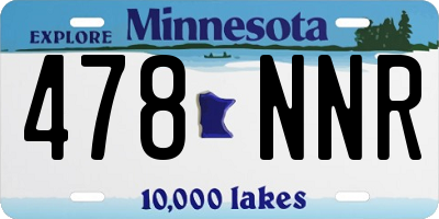 MN license plate 478NNR