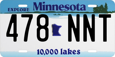 MN license plate 478NNT
