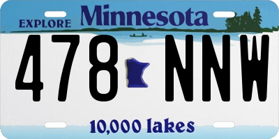 MN license plate 478NNW