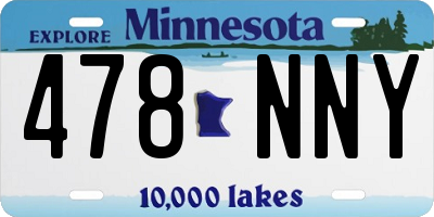 MN license plate 478NNY