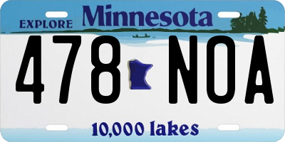 MN license plate 478NOA