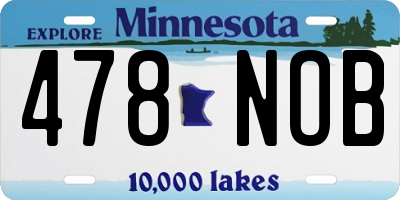 MN license plate 478NOB