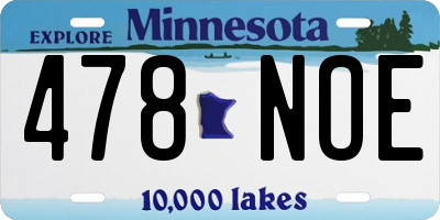 MN license plate 478NOE