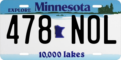 MN license plate 478NOL