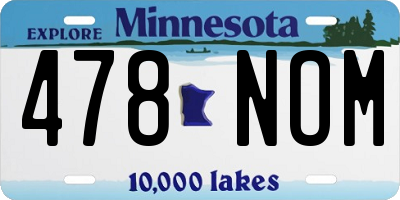 MN license plate 478NOM