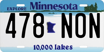 MN license plate 478NON