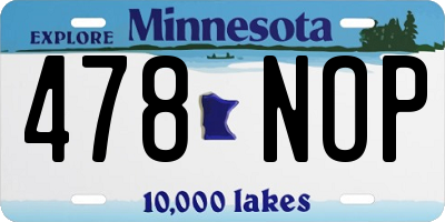 MN license plate 478NOP