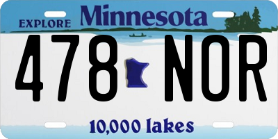 MN license plate 478NOR