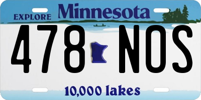 MN license plate 478NOS