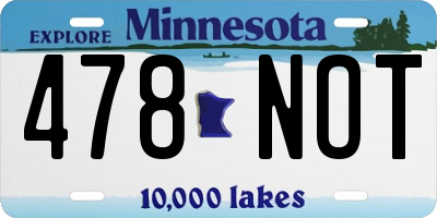 MN license plate 478NOT