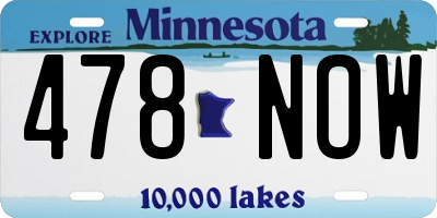 MN license plate 478NOW