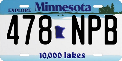 MN license plate 478NPB