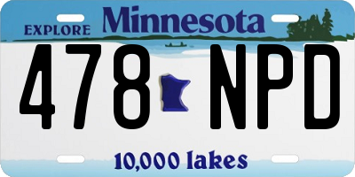 MN license plate 478NPD
