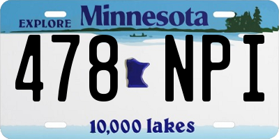 MN license plate 478NPI