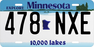 MN license plate 478NXE