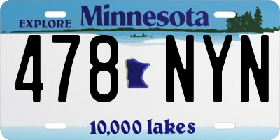 MN license plate 478NYN