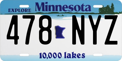MN license plate 478NYZ